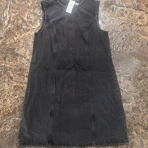 Black Sleeveless Denim Dress